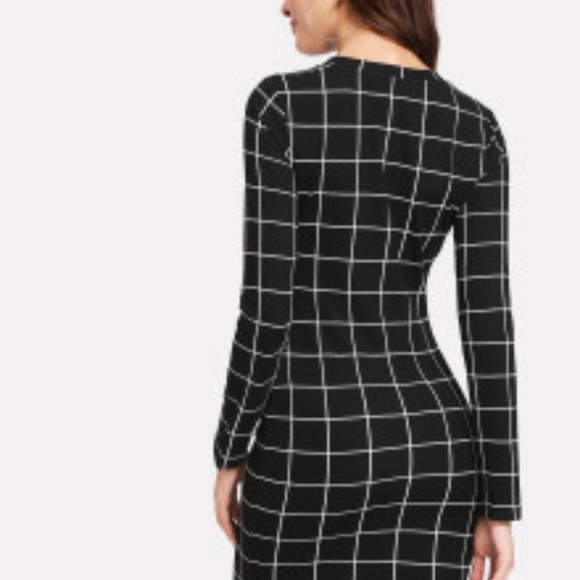 Grid Long Sleeve Dress - Picture 2 of 3